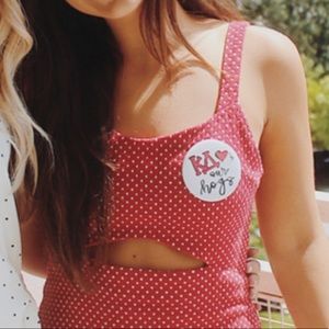 Hotty Spotty Red Cutout Dress